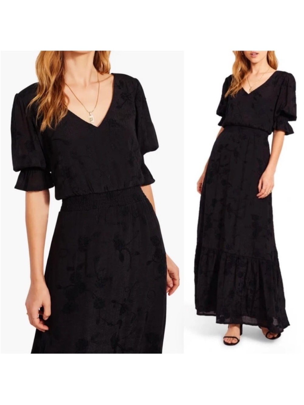 BB Dakota x Steve Madden Hampton Embroidered Prairie Dress in Black